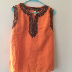 Brown and orange boho top